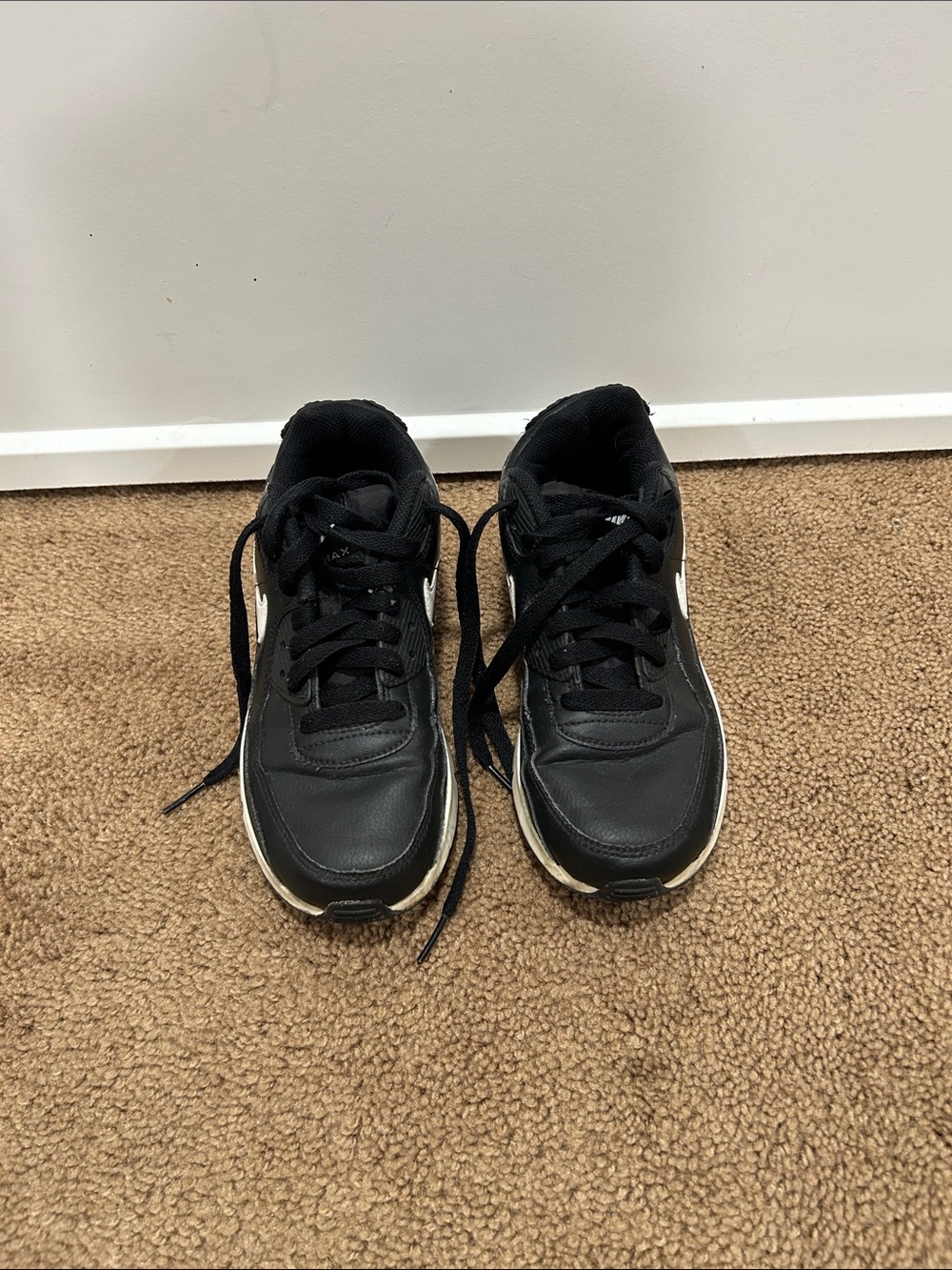 Nike Black Kids Sneakers with White Swoosh